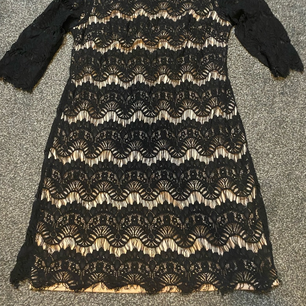 Jessica Howard Black Lace Long Sleeve Dress